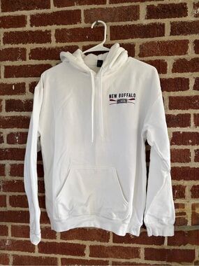 New Buffalo, Michigan White Pullover Hoodie Sweatshirt - Men's